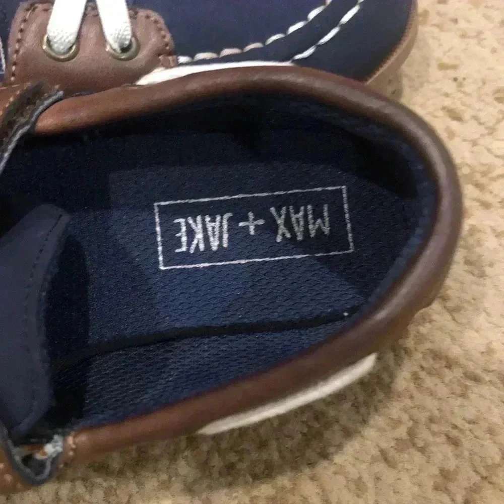 Max and Jake kids shoes-navy and brown/sz 10